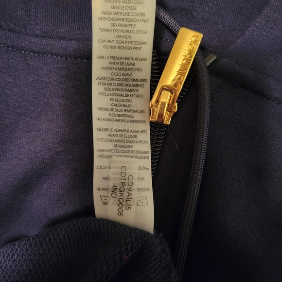 Calvin klein Sweater Dress With Hoodie And Gold Zipper, Xl, Blue navy - Picture 4 of 4